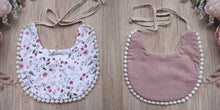 Load image into Gallery viewer, Reversible Floral Tie Bib-Be.YOU.bébé
