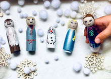 Load image into Gallery viewer, FROZEN THEMED WOODEN PEG FIGURINES