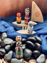 Load image into Gallery viewer, MOANA THEMED WOODEN PEG FIGURINES