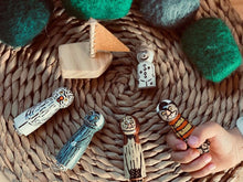 Load image into Gallery viewer, WILD THINGS THEMED WOODEN PEG FIGURINES