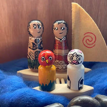 Load image into Gallery viewer, MOANA THEMED WOODEN PEG FIGURINES