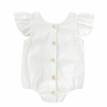 Load image into Gallery viewer, Eva Flutter Sleeve Romper | White-Be.YOU.bébé