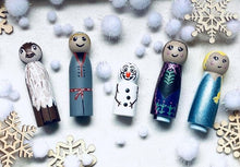 Load image into Gallery viewer, FROZEN THEMED WOODEN PEG FIGURINES
