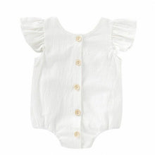 Load image into Gallery viewer, Eva Flutter Sleeve Romper | White-Be.YOU.bébé
